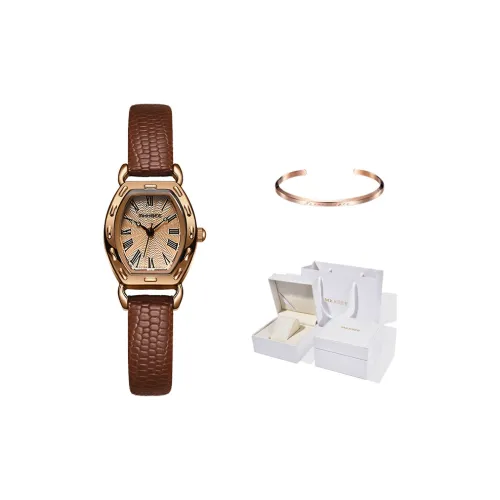 MXXSEE Кварцевый механизм ремень из натуральной кожи женские часы циферблат цвета кофе