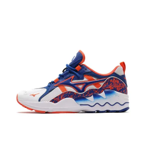 Mizuno Wave Rider 1 Противоскользящий Устойчивый к износу Дышащий MID Беговые кроссовки Мужские Белый Синий и Оранжевый