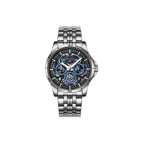 Respect The Time Кварцевый механизм Металлический ремешок Часы Мужские Циферблат Синий