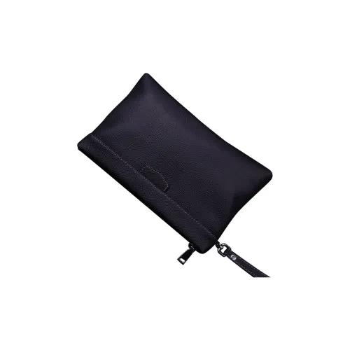 DOSRFINI Клатч из крупнозернистой текстуры коровьей кожи мужской черный