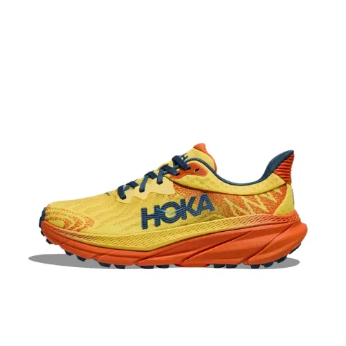 HOKA ONE ONE CHALLENGER 7 Противоскользящие устойчивые к истиранию низкие кеды для бега по пересеченной местности Мужские Желто-красные