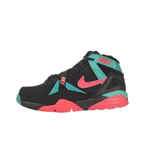 Nike Air Trainer Max 91 Амортизация Износостойкий MID Топ Беговые кроссовки Мужской Черный Розовый Зеленый