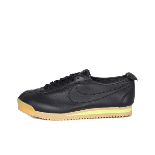 Nike Cortez Амортизация Низкий Топ Беговые Кроссовки Женские Черный Желтый