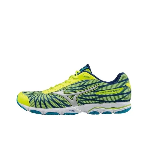 Mizuno Shock Absorbers Slip-Resistant Abrasion-Resistant Low-Top Беговые кроссовки Мужские Синий Зеленый