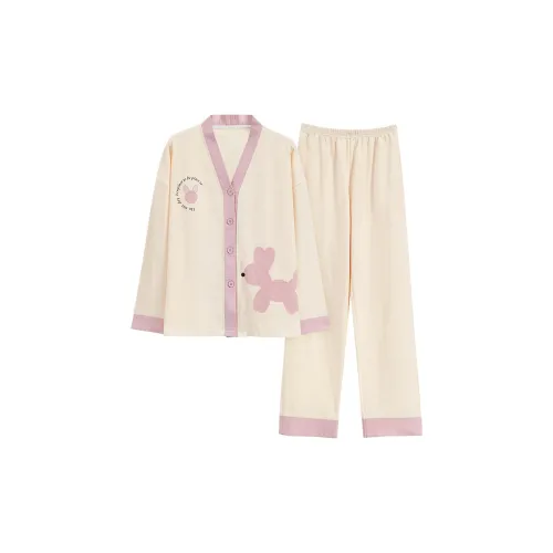 Сон Студенты' Спальня Домашний Верхняя одежда Готовый Домашняя одежда Женская Абрикос