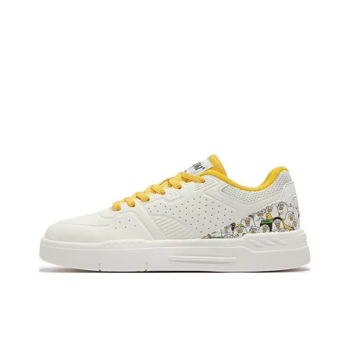 361° Slip-resistant Abrasion-resistant Low-top Skateboard Shoes Men's White Yellow