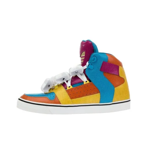 Adidas Originals JS Bones Амортизация Износостойкие Высокие Кроссовки для Скейтбординга Унисекс Синий Желтый