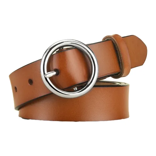 AAJF 2024 New Arrival Женские Genuine Leather Belt Универсальный Круглая пряжка Коровья кожа Ремень Ремень для Женщин Женщин