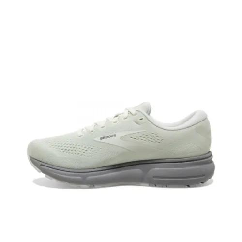 Brooks Ghost 15 Амортизация Износостойкий Низкий Топ Повседневные Беговые Кроссовки Женские Серый Зеленый