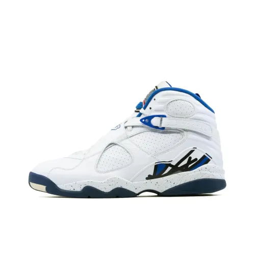 Jordan Air Джордан 8 Ретро Противоскользящий Устойчивый к истиранию Высокий Топ Винтажные баскетбольные кроссовки Мужские Синий Белый