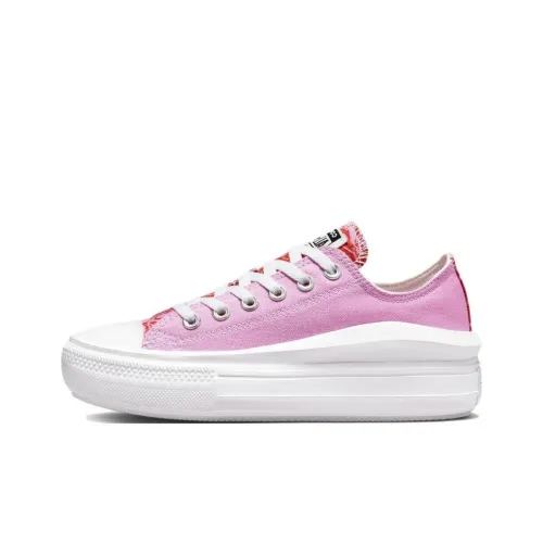Converse Chuck Taylor All Star Move Platform Low Top Canvas Shoes Women's Pink White Конверс Чук Тайлер Ол Стар Мув Платформа Низкие Кеды Женские Розовые Белые