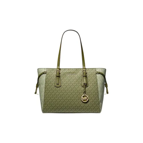 MICHAEL KORS Voyager Покрытый холст Сумка на плечо Средний Женский Оливково-зеленый