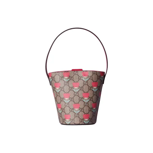 GUCCI Supreme Холщовая сумка ведрообразная сумка детская сумка розовый и эбеновый