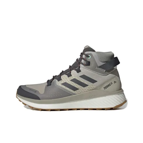 adidas Terrex Folgian HIKER MID Gore Te Slip Resistant High Top Альпинистские и туристические ботинки Мужской Серый Белый