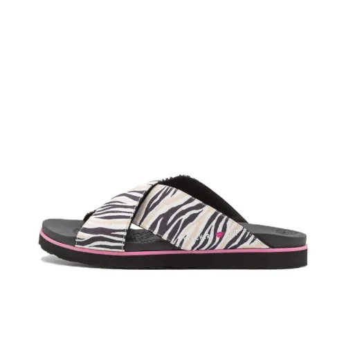 Skechers Slippers с резиновым подошвой Женские Черный Белый