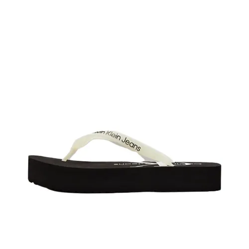 CKJ CALVIN KLEIN JEANS Шлепанцы 3 см Женские Черный белый