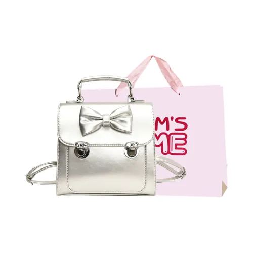 Worm's Home ПУ (полиуретан) Carry Рюкзак Стандартный Женские Белый Серебристый Черный