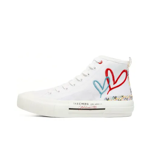 Джеймс Goldcrown x Skechers New Moon Устойчивые к истиранию высокие кроссовки для скейтбординга Женские Белые