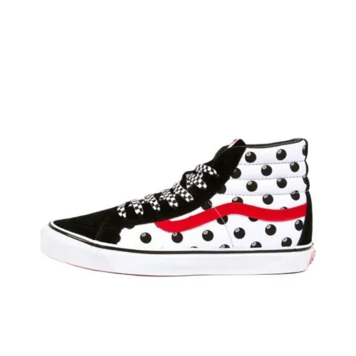 Vans Vault X Stussy OG Sk8 Hi LX Устойчивые к истиранию Дышащие Высокие Кроссовки для скейтбординга Унисекс Черный Белый