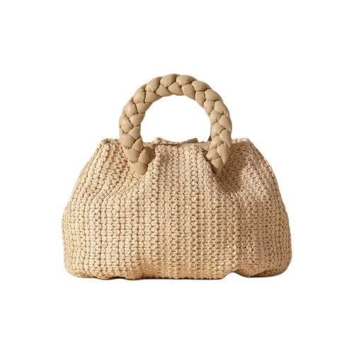Hereu Рафия с коровьей кожей Сумка через плечо Сумка среднего размера Женская Естественный