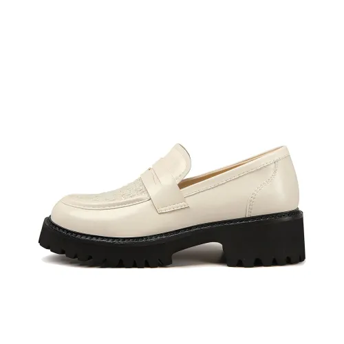 Lily Wei Лоферы Женские Бежево-абрикосовые