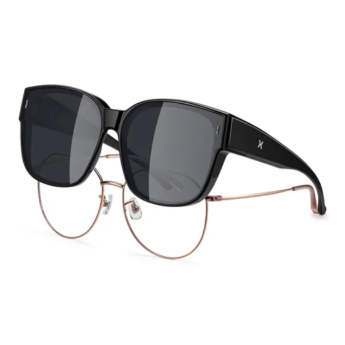 LOHO TR90 Квадратная Большая Рамка Солнцезащитные очки для более стройного лица Внешний вид Унисекс Черный