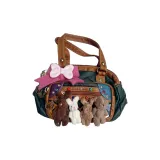 Яшма Розовый Односторонний Бант Маленький Медведь и Кролик Сумка через плечо