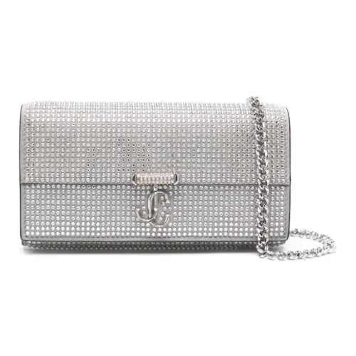 Jimmy Choo Кристальный Одно плечо Через плечо Клатч Женское Серебро