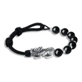 Браслет с китайскими благословенными животными (черный шнур)