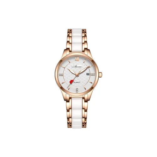 ABORNI Elegant Fashion Trend Versatile Women's Watch Кварцевый механизм Керамика Ремешок Часы Женские Белый циферблат