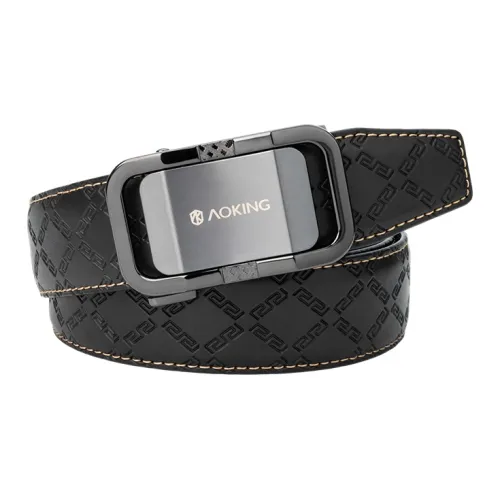 AOKING AK Винтаж Модный Классический Минималистский стиль Автоматическая застежка Коровья кожа Настоящая кожа Ремень Мужской Ширина 3,5 см