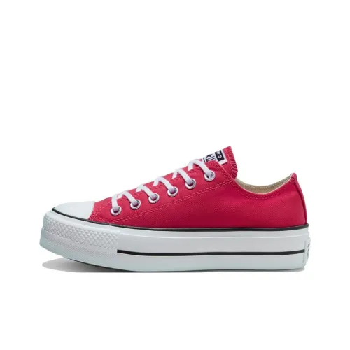 Конверс Платформа Chuck Taylor All Star Low Топ Кеды Женские Розово-красный