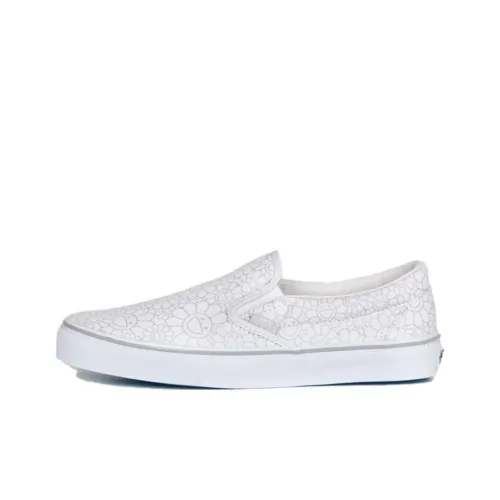 Vans Slip On Series LX Murakami Серебряный Цветочный Дизайн Низкие Кеды Унисекс Белый