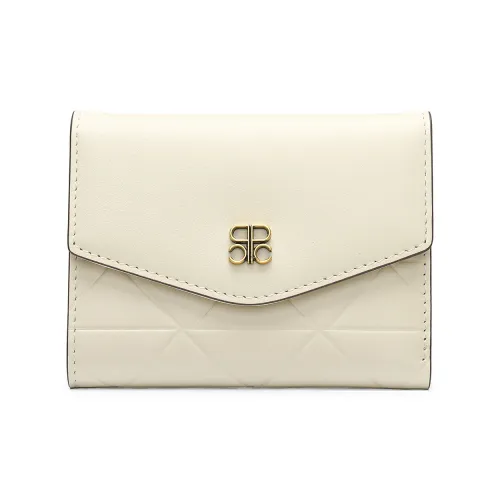 PIERRE CARDIN Крупнозернистая текстура коровья кожа укороченный многослойный кошелек женский бежевый черный