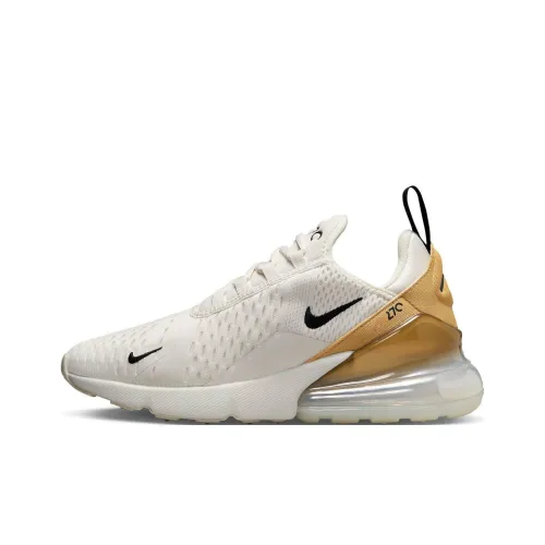 Nike Air Max 270 Устойчивый к истиранию Дышащие Низкие Беговые кроссовки Женские Бежевые
