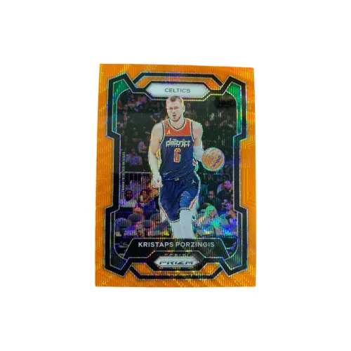 PANINI 2023 24 Prizm Celtics Kristaps Porzingis Orange Wave Refractor 52 60 Игровая карта Спортивные карты 1 шт