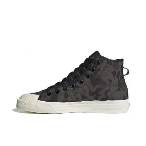 Adidas Originals NIZZA Series Устойчивые к истиранию высокие кроссовки для скейтбординга Мужские Черные