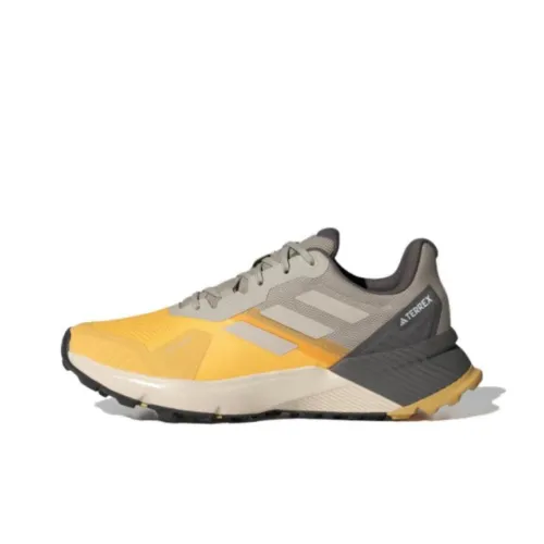 adidas Terrex Soulstride Flow Амортизация Износостойкий Низкий Топ Беговые кроссовки Мужские Желто-серые
