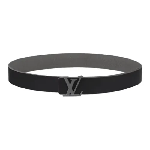 LOUIS VUITTON Ремни из коровьей кожи Мужской Темно-серый Ширина 4CM