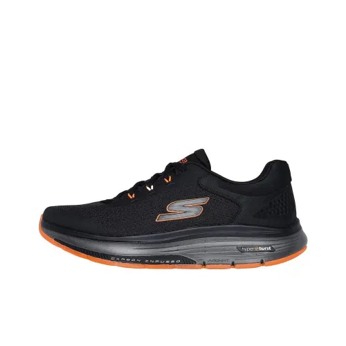 Skechers Go Walk Workout Walker Низкий Топ Повседневные Беговые Кроссовки Мужские Черные и Оранжевые