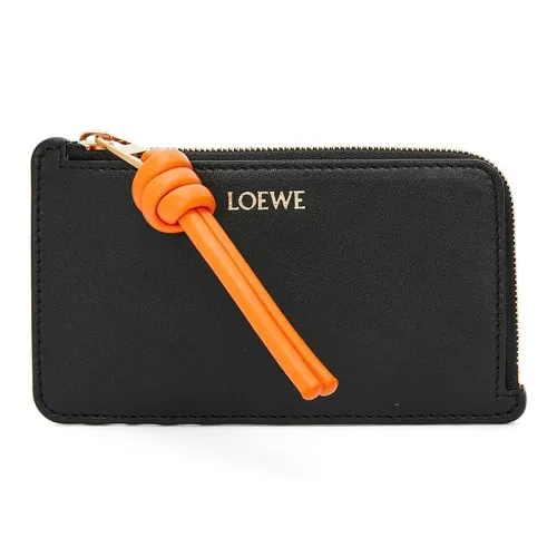 LOEWE Яркий Кожа Наппа Картхолдер Стандартный Женский Черный и Dazzling Оранжевый