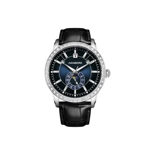 HANBORO Механические Мужские Часы 42 мм Синий