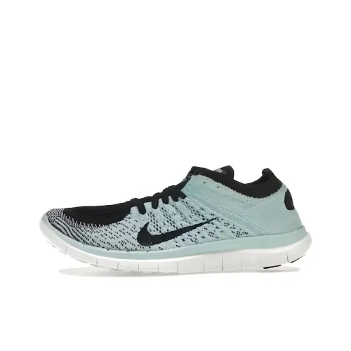 Nike Free Flyknit Устойчивый к истиранию Дышащие Низкие Беговые кроссовки Женские Черные Синие