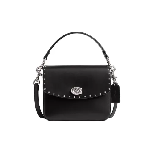 COACH Cassie Утонченная Телячья Кожа Сумка Сумка через плечо Сумка через плечо Маленькая Женская Черная