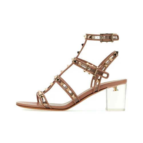 Сандалии Valentino Rockstud в римском стиле женские коричневые