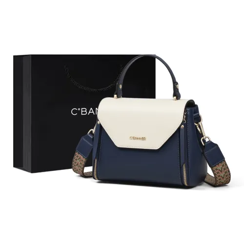 C°BANNER Коровья кожа с синтетической кожей через плечо сумка стандартная женская белый и синий