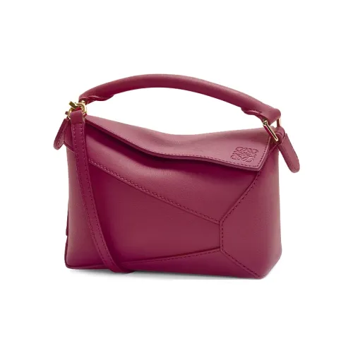 LOEWE Совместное издание Пазл Коровья кожа Сумка, Сумка через плечо, Сумка через плечо Мини Женская Малиновый