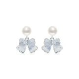 Серьги-кольца в сладком стиле с бантом