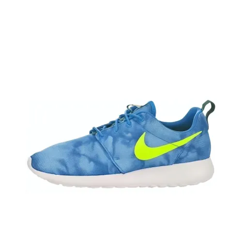 Nike Roshe Run Амортизация Износостойкий Низкий Топ Беговые кроссовки Мужские Желто-синие