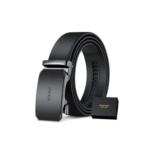 AOKANG Ritual Элегантность Ремень с Автоматической Застежкой Ремни из Коровьей Кожи Мужской Черный Ширина 3,5 см